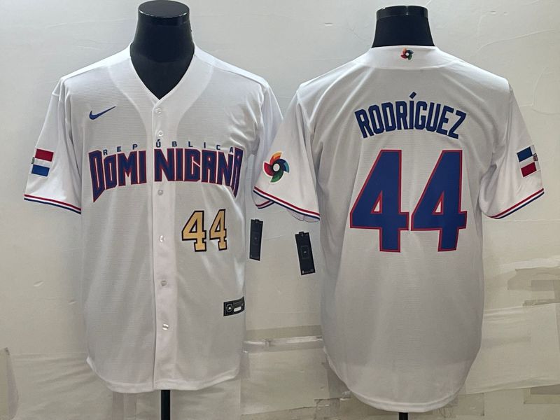 Men 2023 World Cub 44 Rodricuez White Nike MLB Jersey2